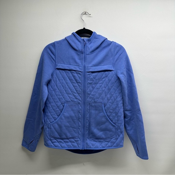 IVIVVA Girls Blue Quilted Hoodie Jacket size 10/12 - Picture 1 of 7
